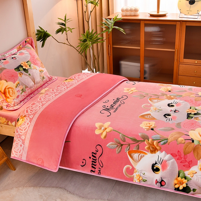 91家纺网 家纺一手货源 找家纺 （总）牵梦萦 2025新款牛奶绒学生三件套