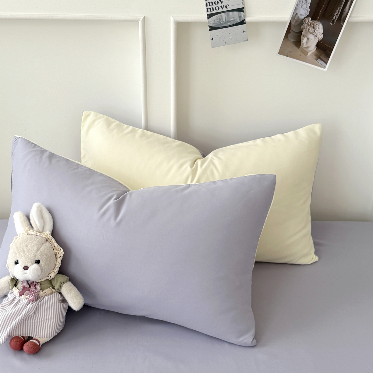 91家纺网 家纺一手货源 找家纺 纽维斯 2025新款水洗棉云朵棉纯色双拼磨毛四件套 山灰芝士