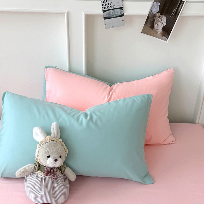 91家纺网 家纺一手货源 找家纺 纽维斯 2025新款水洗棉云朵棉纯色双拼磨毛四件套 水绿玉色