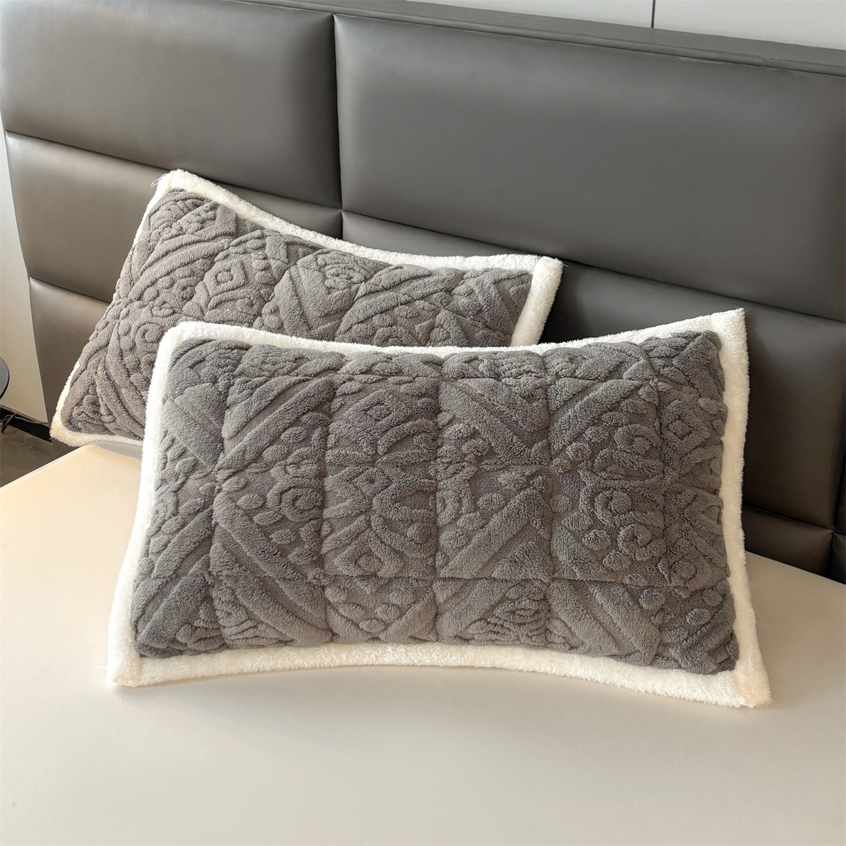 91家纺网 家纺一手货源 找家纺 雯豆家纺 2025秋冬新款塔芙绒毛毯被套两用毯子办公室居家披肩毯盖毯毯子-英伦 英伦-深空灰