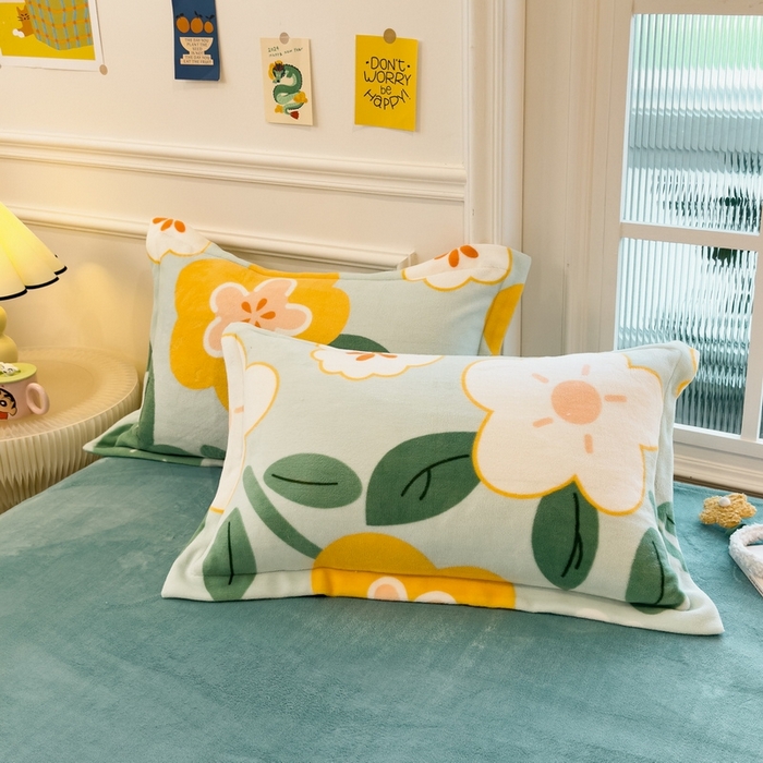 91家纺网 家纺一手货源 找家纺 丝羽坊 2025新款200克加厚小清新牛奶绒床单款 床笠款四件套 被套 花梦