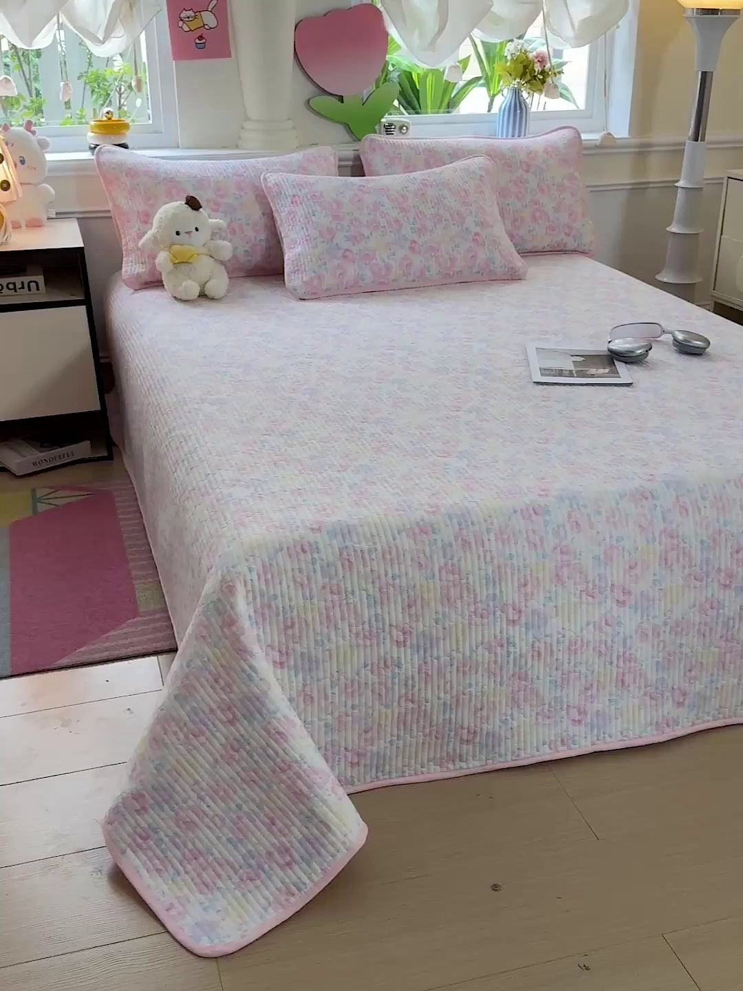 91家纺网 家纺一手货源 找家纺 （总）恒尚居 2025新款双层纱床盖床盖单品单床盖云感夹棉床单床垫软床垫-四季款【系列一】