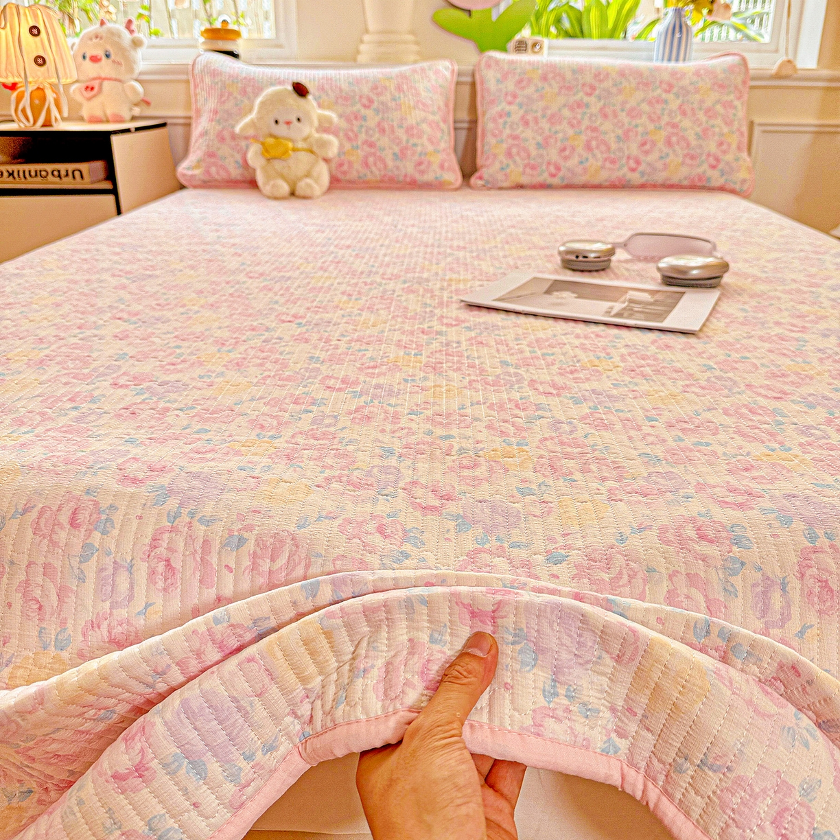 91家纺网 家纺一手货源 找家纺 （总）恒尚居 2025新款双层纱床盖床盖单品单床盖云感夹棉床单床垫软床垫-四季款【系列一】