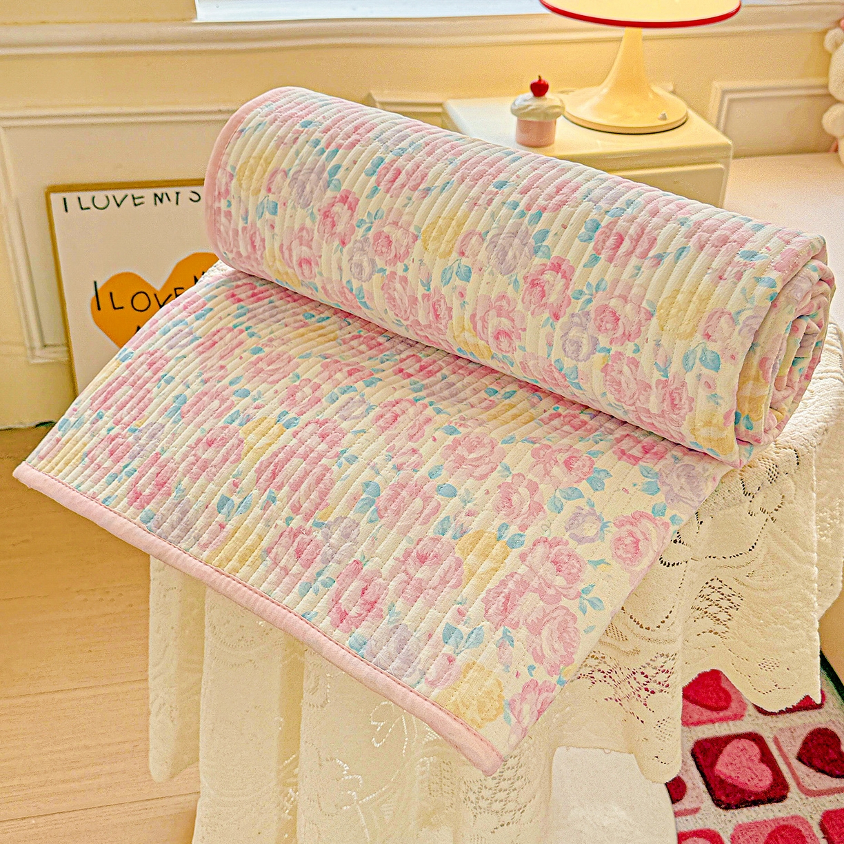 91家纺网 家纺一手货源 找家纺 （总）恒尚居 2025新款双层纱床盖床盖单品单床盖云感夹棉床单床垫软床垫-四季款【系列一】