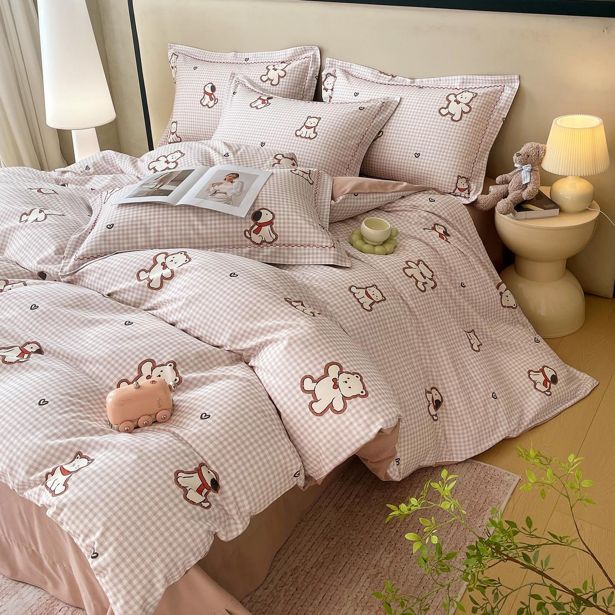 91家纺网 家纺一手货源 找家纺 麦田家纺 2025新款疆大白全棉纯棉加厚生态磨毛四件套 萌趣