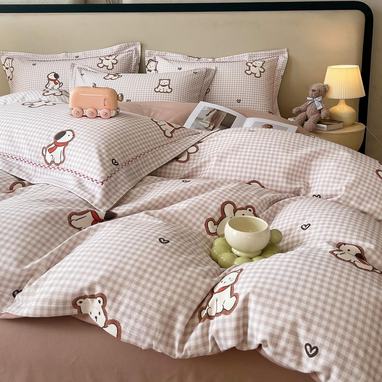 91家纺网 家纺一手货源 找家纺 麦田家纺 2025新款疆大白全棉纯棉加厚生态磨毛四件套 萌趣