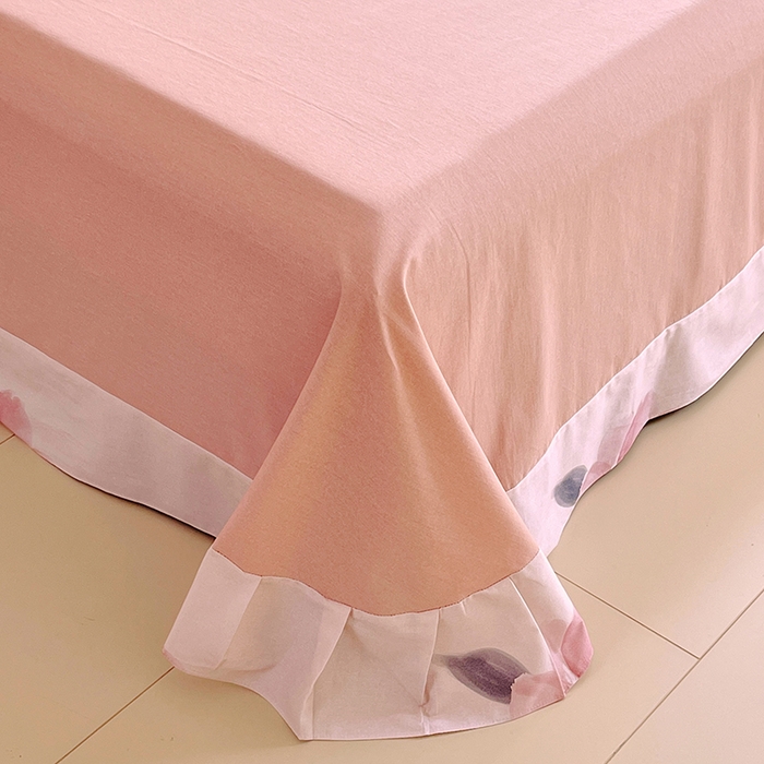 91家纺网 家纺一手货源 找家纺 威布斯家居 2025新款新疆棉全棉纯棉生态加厚磨毛四件套 茶言妙语-粉