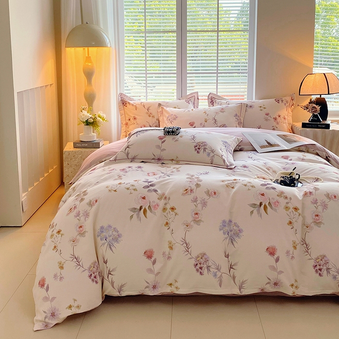 91家纺网 家纺一手货源 找家纺 威布斯家居 2025新款新疆棉全棉纯棉生态加厚磨毛四件套 初茅-米