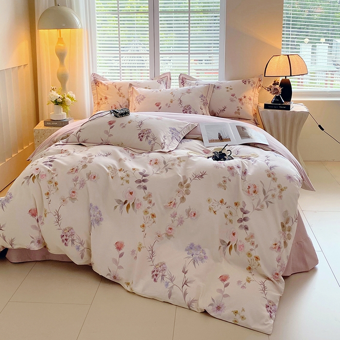 91家纺网 家纺一手货源 找家纺 威布斯家居 2025新款新疆棉全棉纯棉生态加厚磨毛四件套 初茅-米