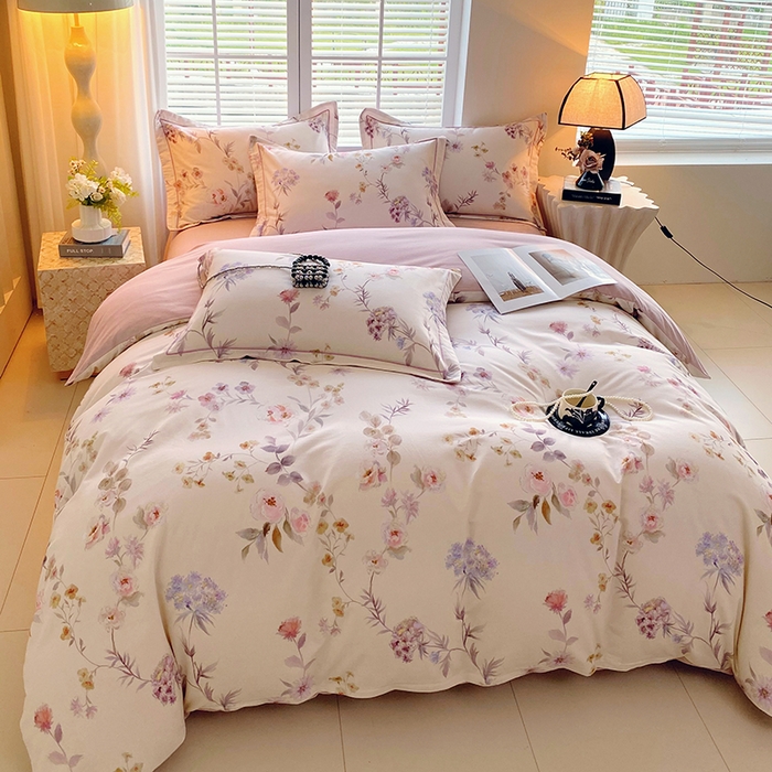 91家纺网 家纺一手货源 找家纺 威布斯家居 2025新款新疆棉全棉纯棉生态加厚磨毛四件套 初茅-米