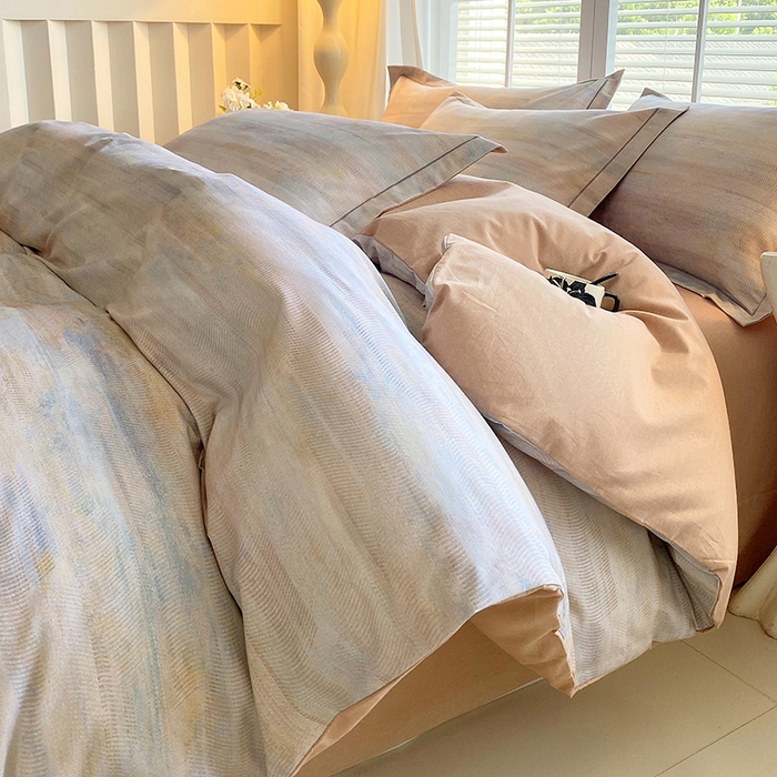 威布斯家居 2025新款新疆棉全棉纯棉生态加厚磨毛四件套 华尔兹-紫