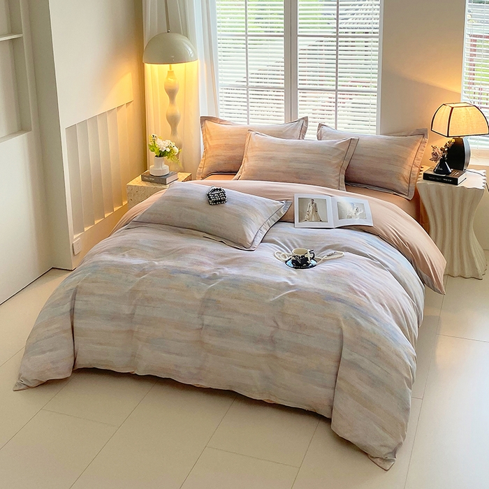 91家纺网 家纺一手货源 找家纺 威布斯家居 2025新款新疆棉全棉纯棉生态加厚磨毛四件套 华尔兹-紫