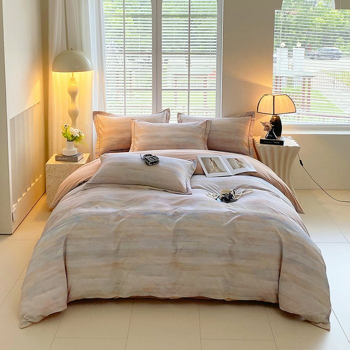 91家纺网 家纺一手货源 找家纺 威布斯家居 2025新款新疆棉全棉纯棉生态加厚磨毛四件套 华尔兹-紫