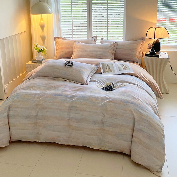 91家纺网 家纺一手货源 找家纺 威布斯家居 2025新款新疆棉全棉纯棉生态加厚磨毛四件套 华尔兹-紫