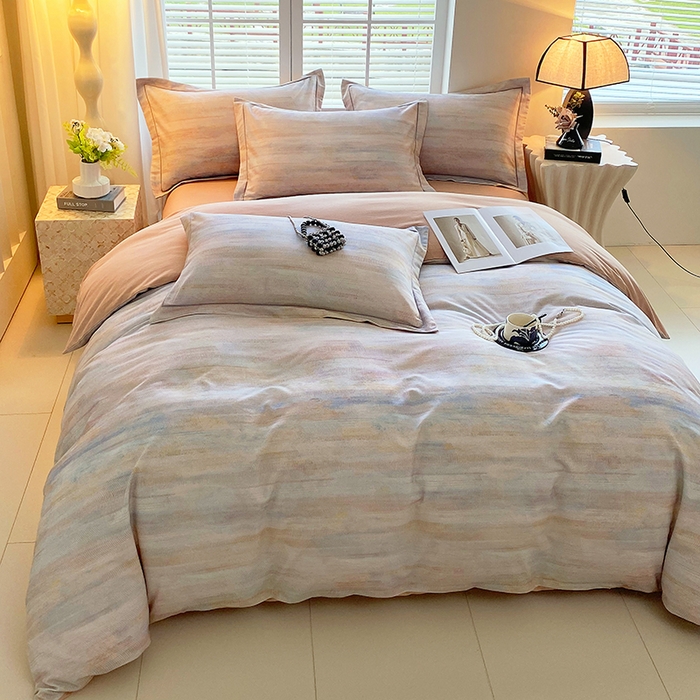 91家纺网 家纺一手货源 找家纺 威布斯家居 2025新款新疆棉全棉纯棉生态加厚磨毛四件套 华尔兹-紫