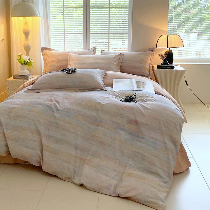 91家纺网 家纺一手货源 找家纺 威布斯家居 2025新款新疆棉全棉纯棉生态加厚磨毛四件套 华尔兹-紫