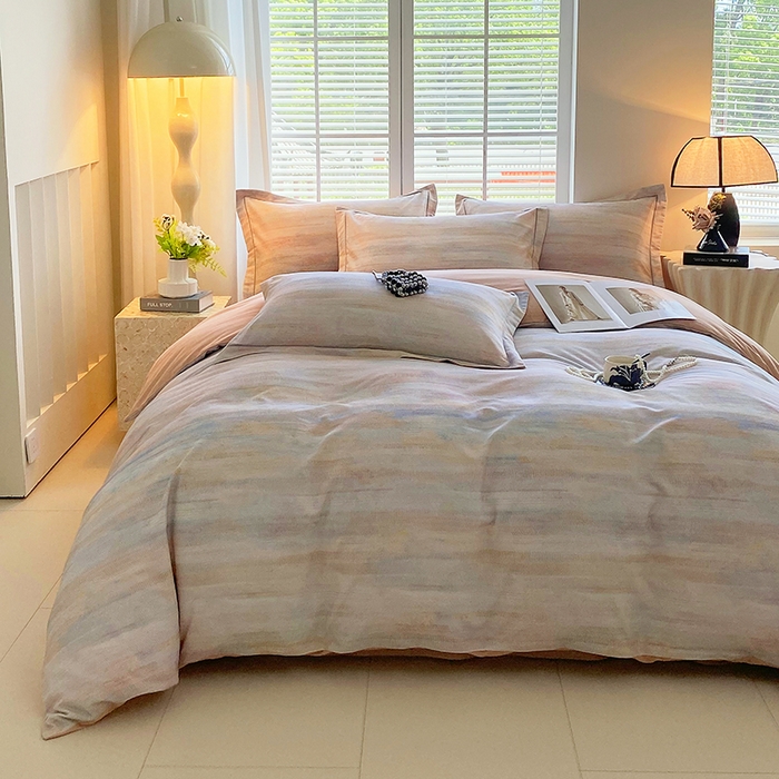 91家纺网 家纺一手货源 找家纺 威布斯家居 2025新款新疆棉全棉纯棉生态加厚磨毛四件套 华尔兹-紫