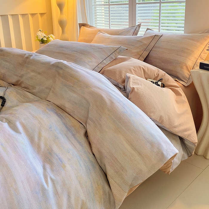 91家纺网 家纺一手货源 找家纺 威布斯家居 2025新款新疆棉全棉纯棉生态加厚磨毛四件套 华尔兹-紫