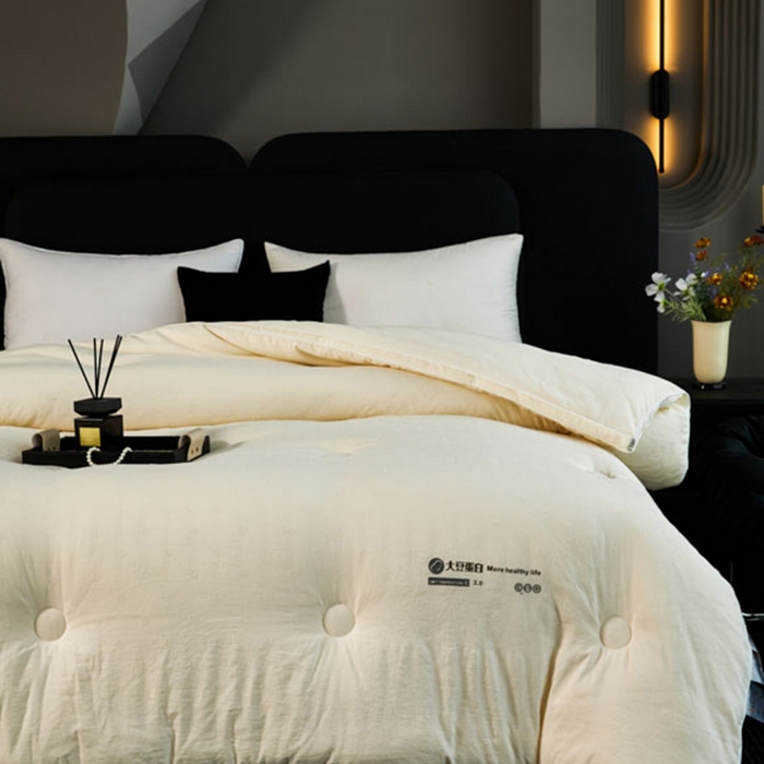 91家纺网 家纺一手货源 找家纺 （总）蓝雀翎 2025新款立体边原棉提花工艺大豆被被子被芯