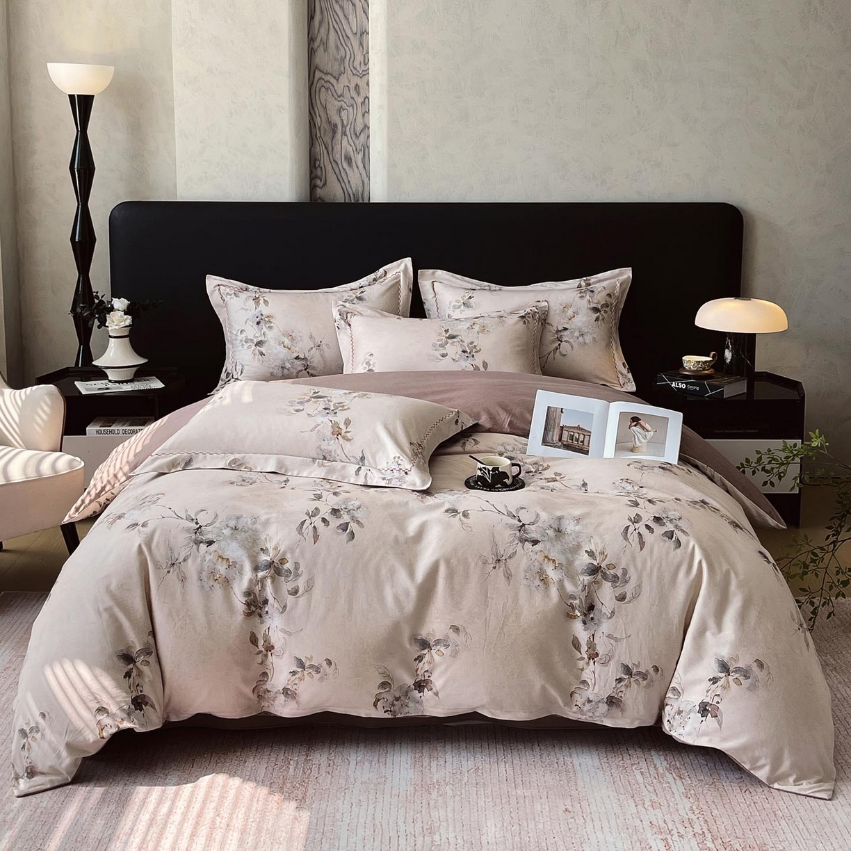 91家纺网 家纺一手货源 找家纺 麦田家纺 2025新款疆大白全棉纯棉加厚生态磨毛四件套 闻花语