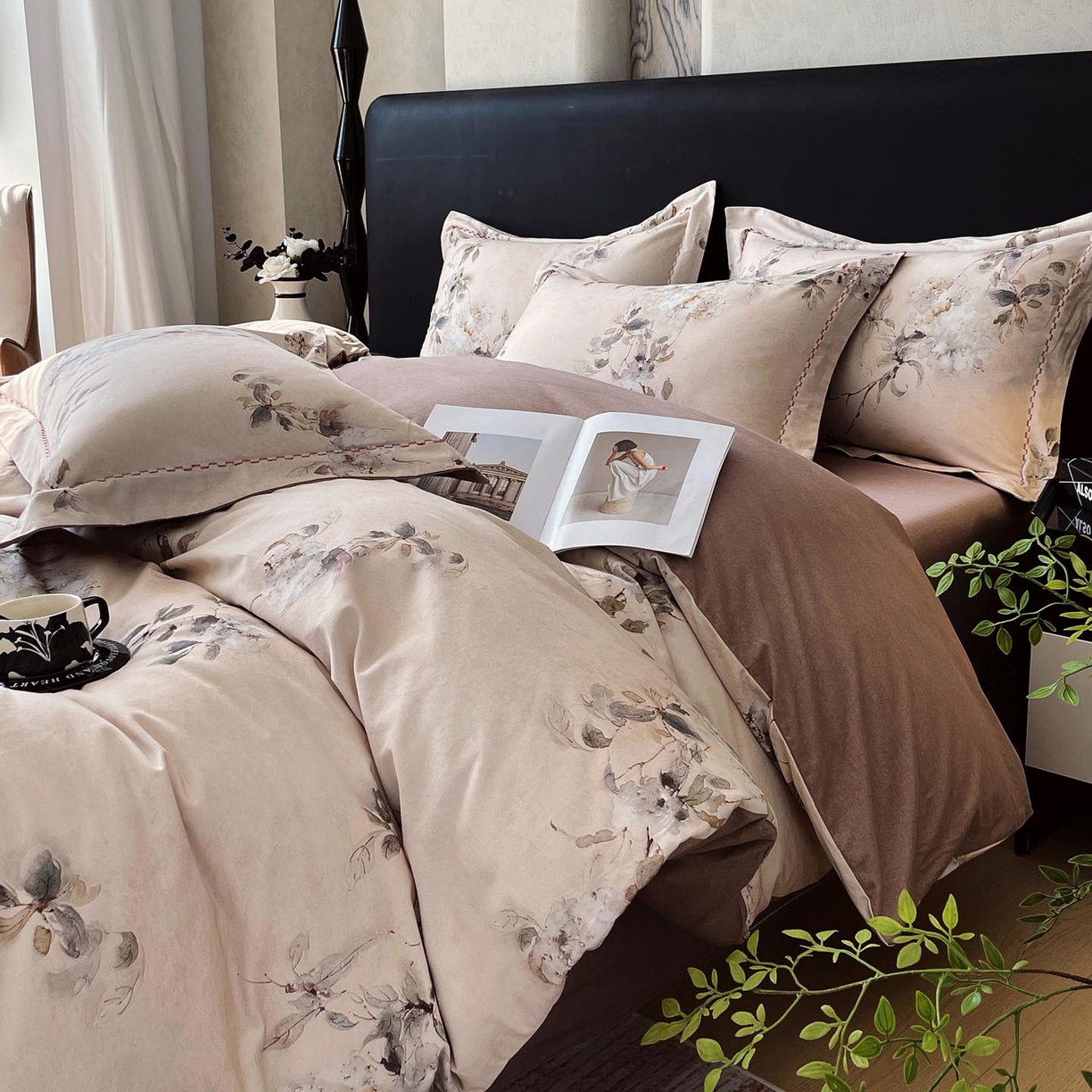 91家纺网 家纺一手货源 找家纺 麦田家纺 2025新款疆大白全棉纯棉加厚生态磨毛四件套 闻花语