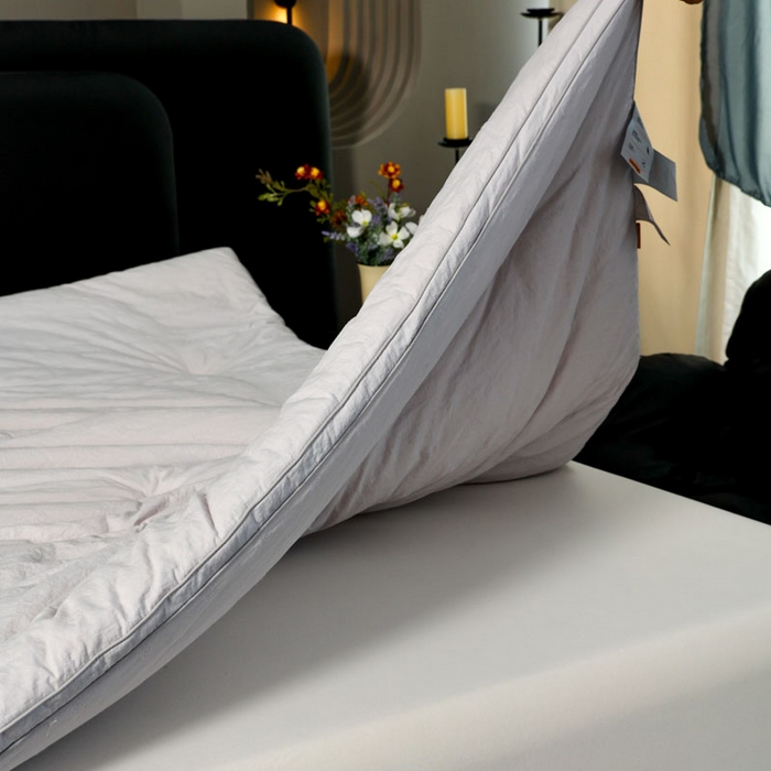 91家纺网 家纺一手货源 找家纺 蓝雀翎 2025新款原棉提花大豆被被子被芯 绅士灰