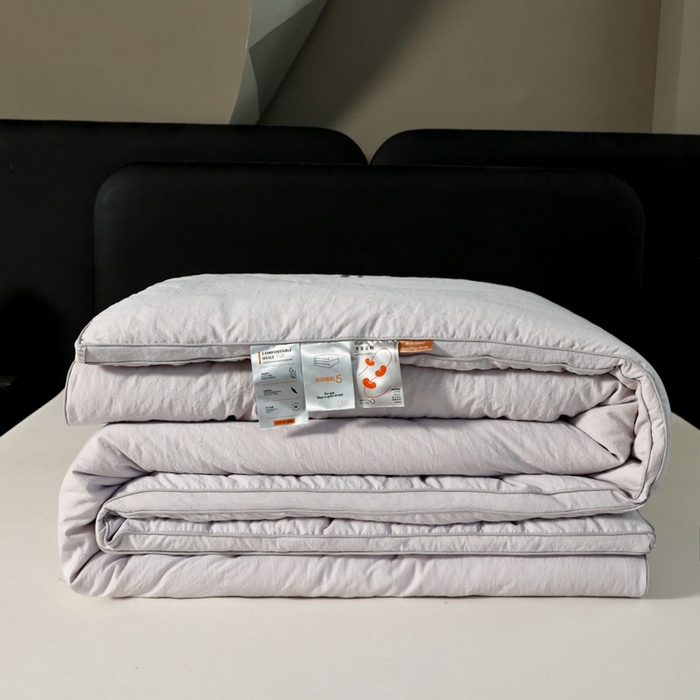 91家纺网 家纺一手货源 找家纺 蓝雀翎 2025新款原棉提花大豆被被子被芯 绅士灰