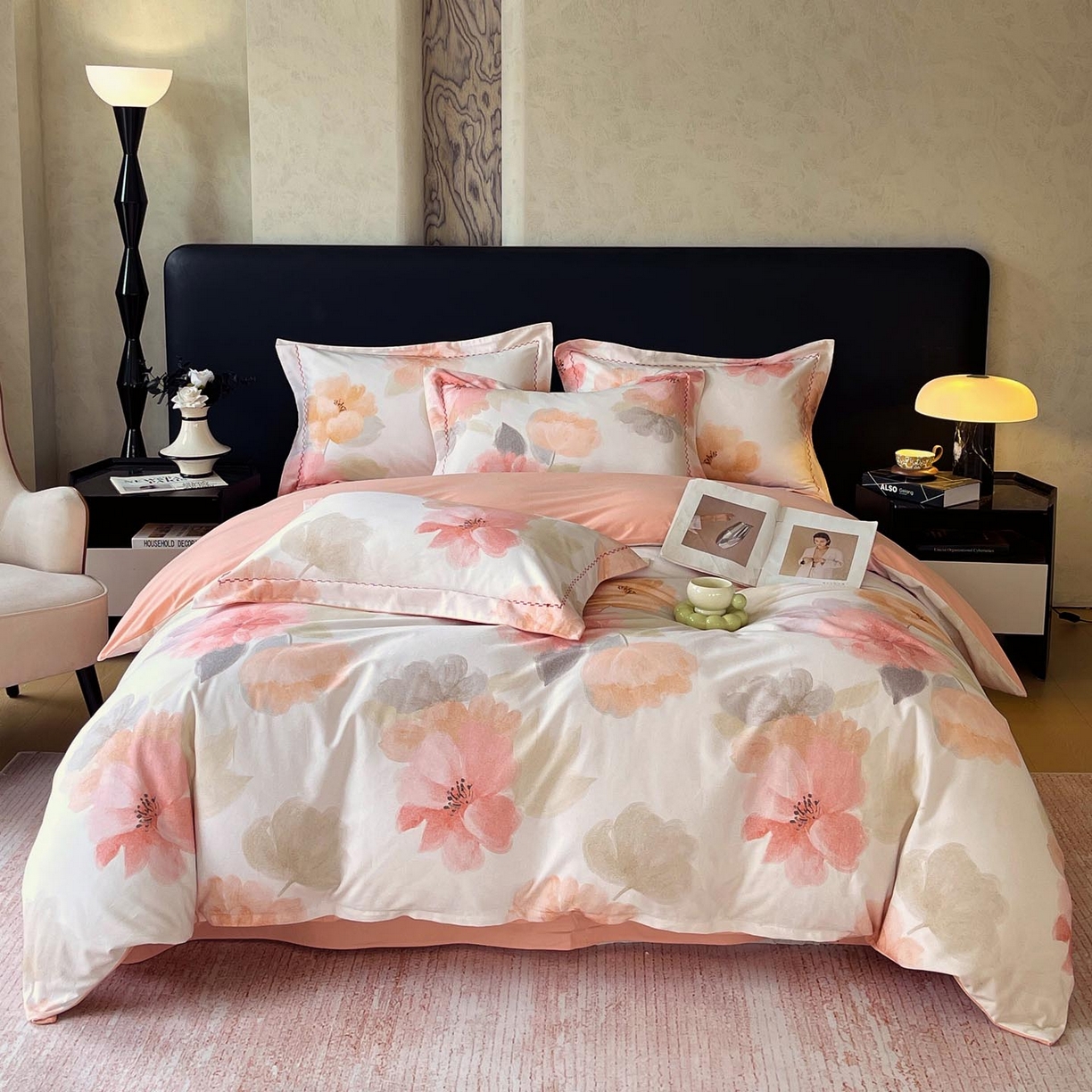 91家纺网 家纺一手货源 找家纺 麦田家纺 2025新款疆大白全棉纯棉加厚生态磨毛四件套 夕雾