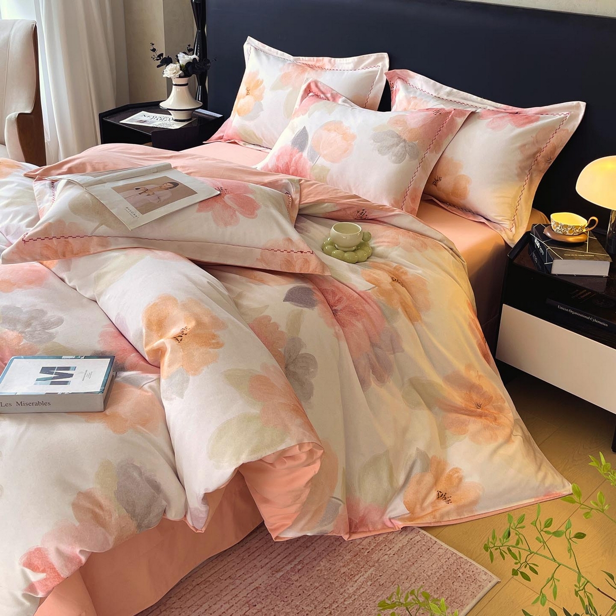 91家纺网 家纺一手货源 找家纺 麦田家纺 2025新款疆大白全棉纯棉加厚生态磨毛四件套 夕雾