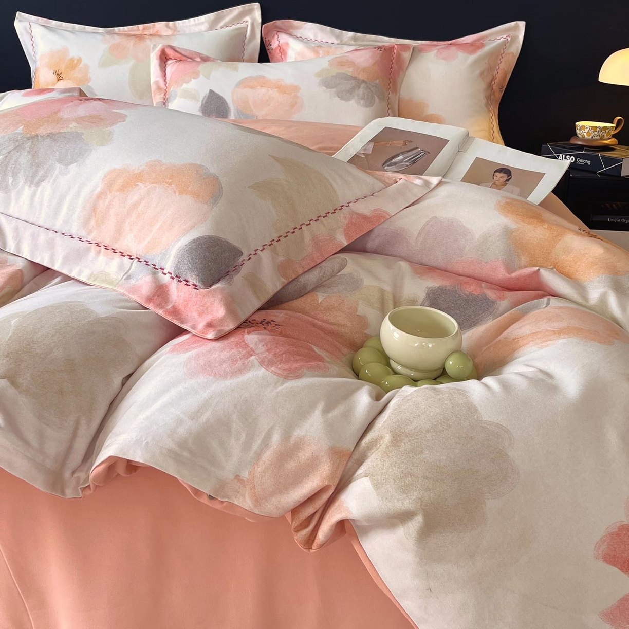 91家纺网 家纺一手货源 找家纺 麦田家纺 2025新款疆大白全棉纯棉加厚生态磨毛四件套 夕雾