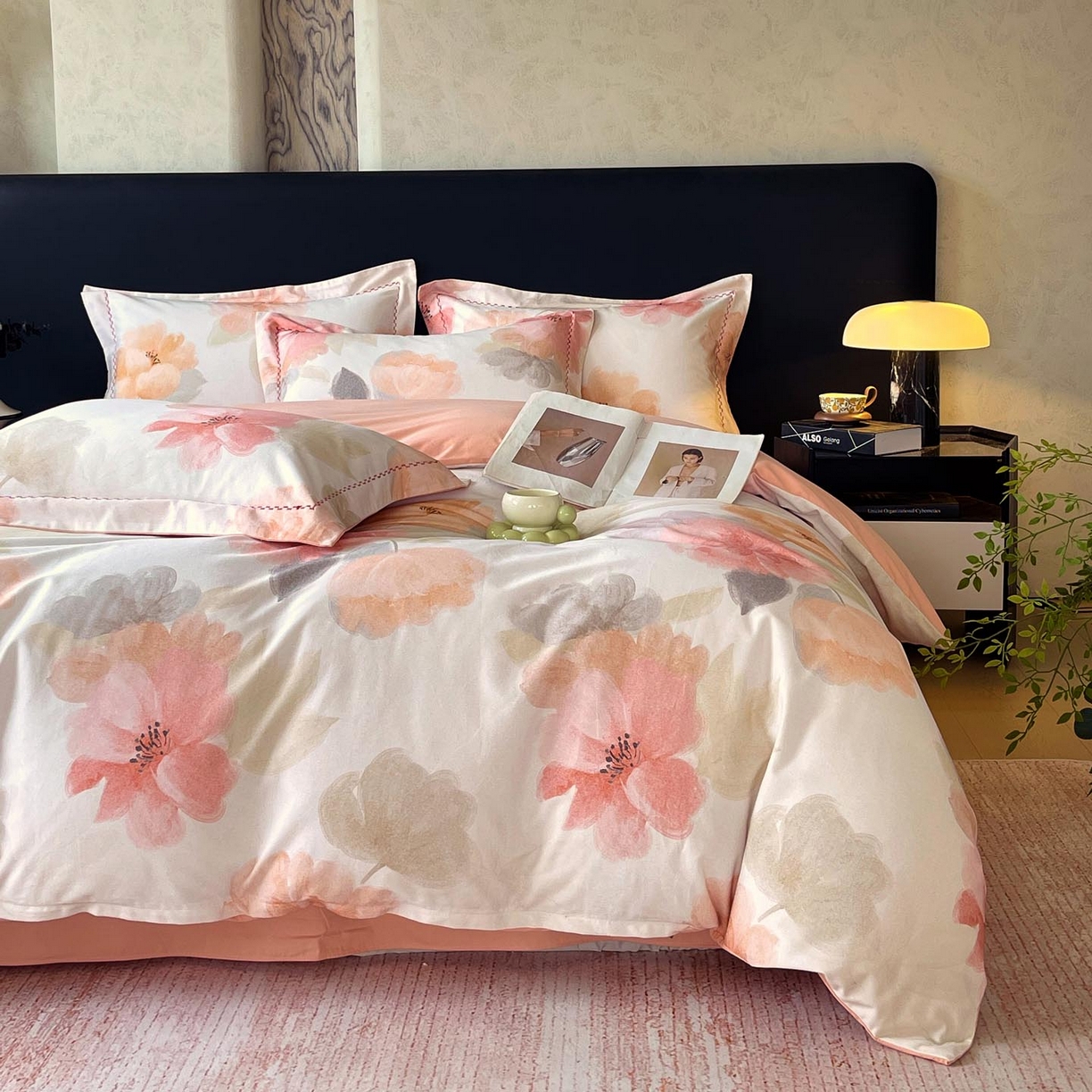 91家纺网 家纺一手货源 找家纺 麦田家纺 2025新款疆大白全棉纯棉加厚生态磨毛四件套 夕雾