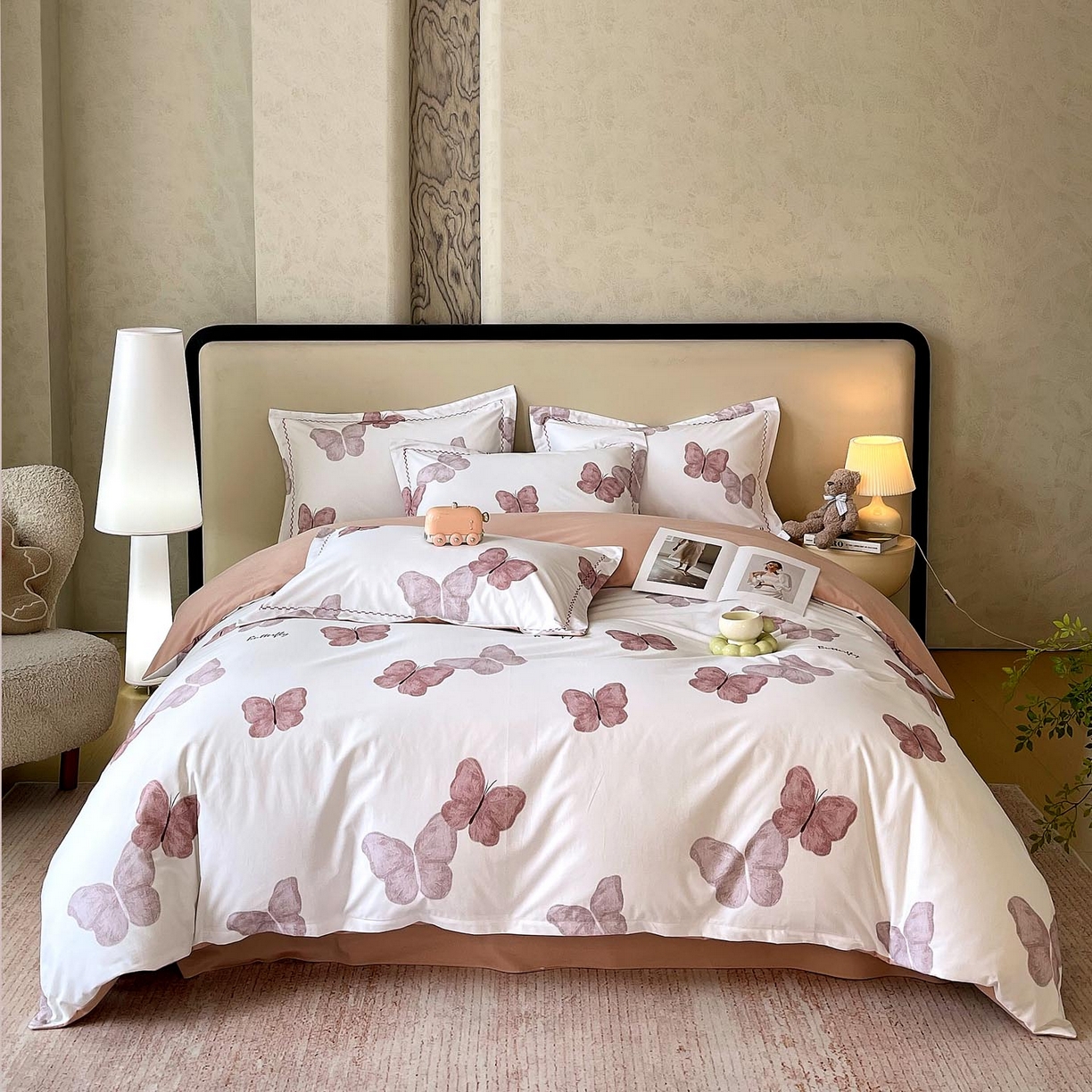 91家纺网 家纺一手货源 找家纺 麦田家纺 2025新款疆大白全棉纯棉加厚生态磨毛四件套 伊伴-豆沙