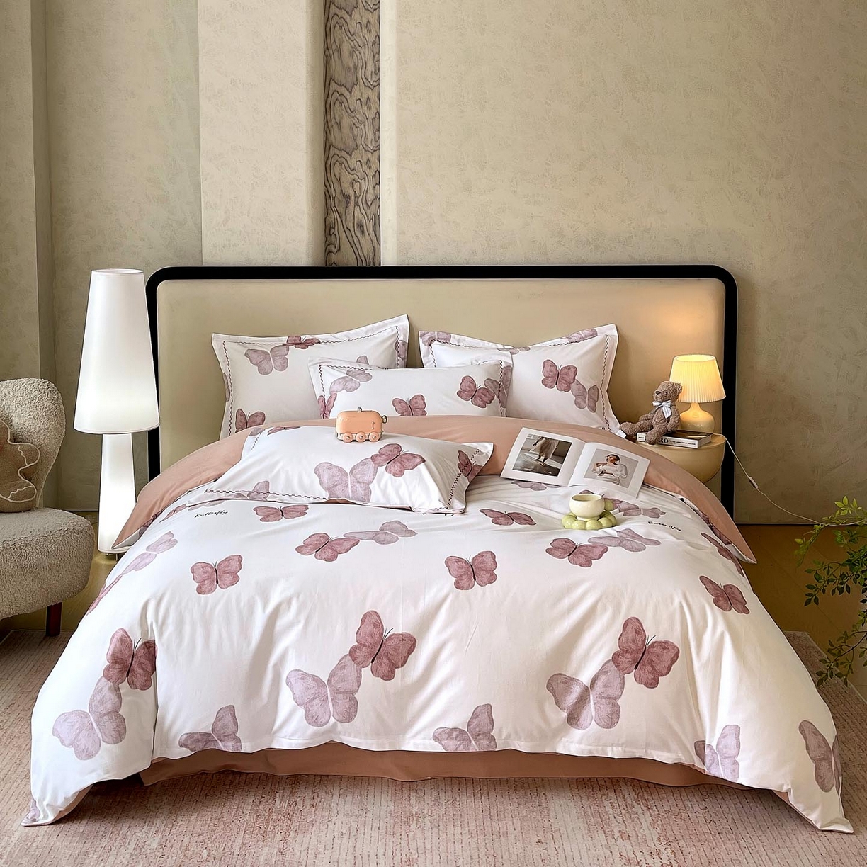 91家纺网 家纺一手货源 找家纺 麦田家纺 2025新款疆大白全棉纯棉加厚生态磨毛四件套 伊伴-豆沙