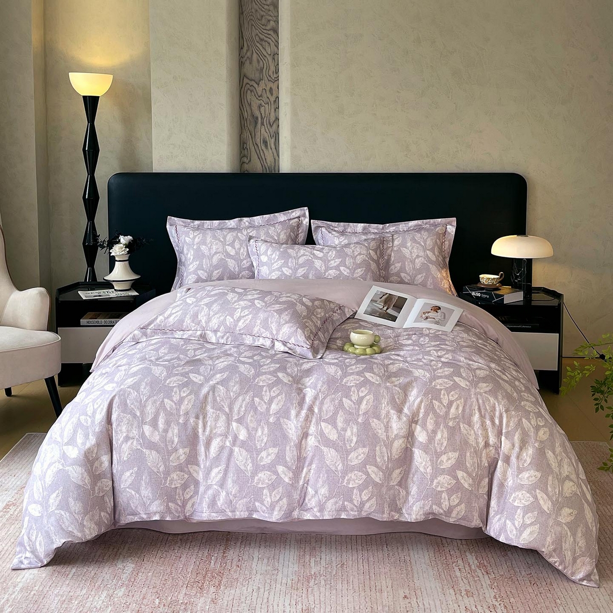 91家纺网 家纺一手货源 找家纺 麦田家纺 2025新款疆大白全棉纯棉加厚生态磨毛四件套 悠草-咖