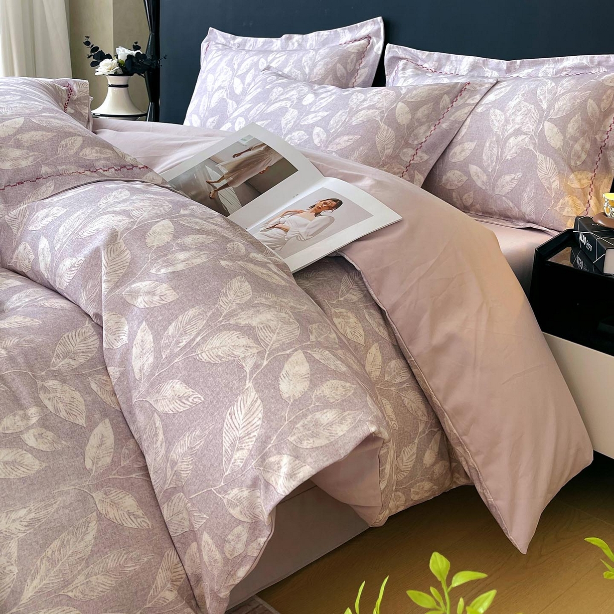 91家纺网 家纺一手货源 找家纺 麦田家纺 2025新款疆大白全棉纯棉加厚生态磨毛四件套 悠草-咖