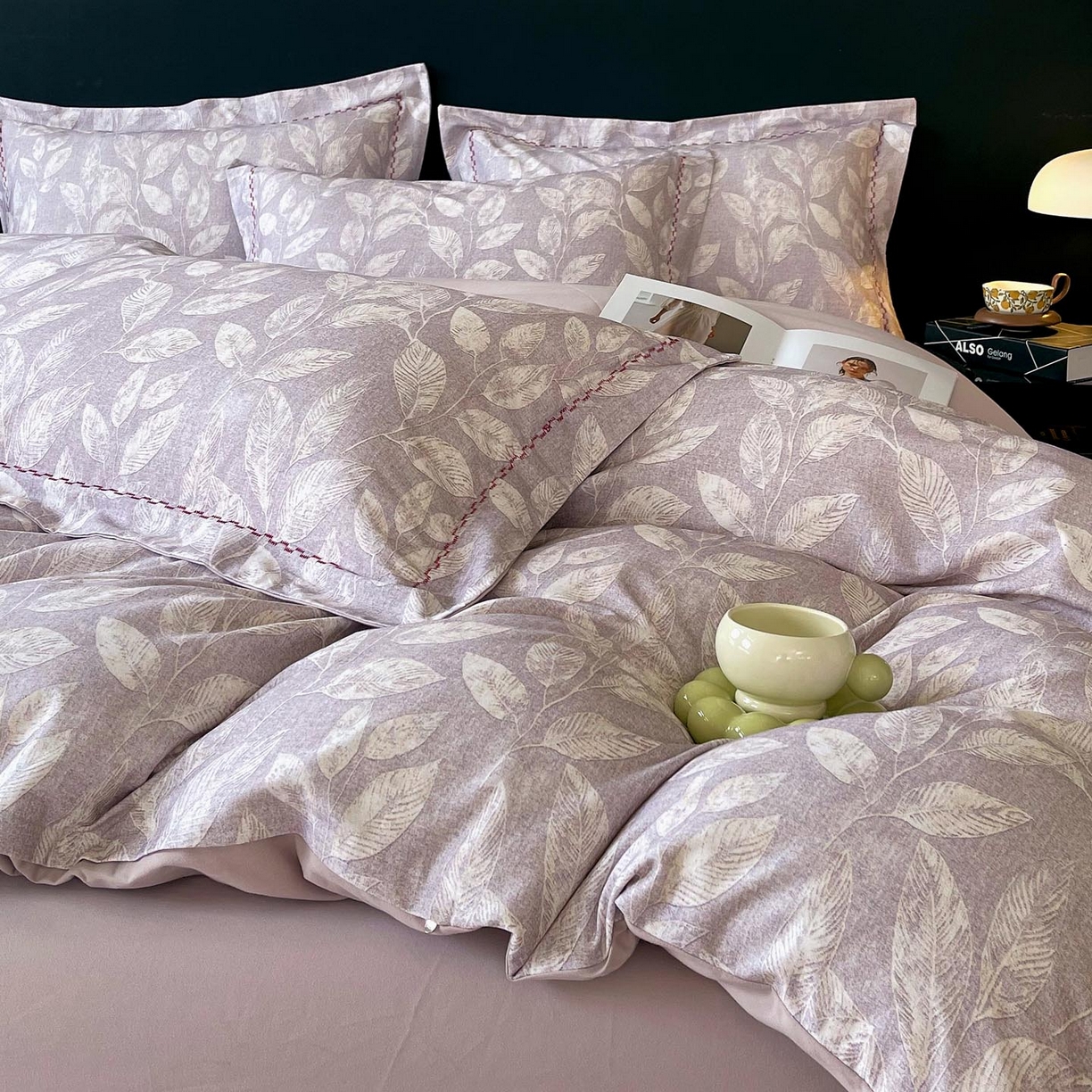 91家纺网 家纺一手货源 找家纺 麦田家纺 2025新款疆大白全棉纯棉加厚生态磨毛四件套 悠草-咖