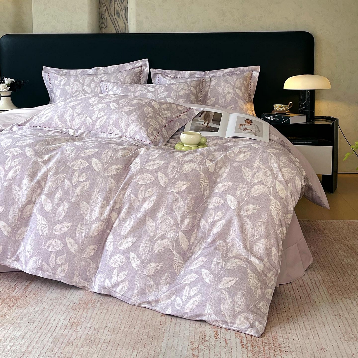 91家纺网 家纺一手货源 找家纺 麦田家纺 2025新款疆大白全棉纯棉加厚生态磨毛四件套 悠草-咖