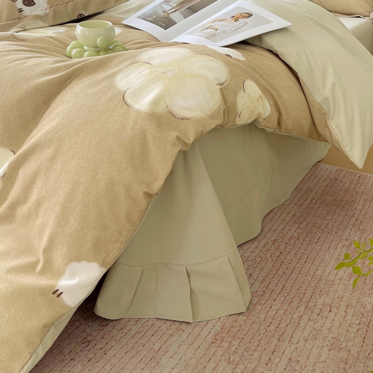 91家纺网 家纺一手货源 找家纺 麦田家纺 2025新款疆大白全棉纯棉加厚生态磨毛四件套 悠闲午后