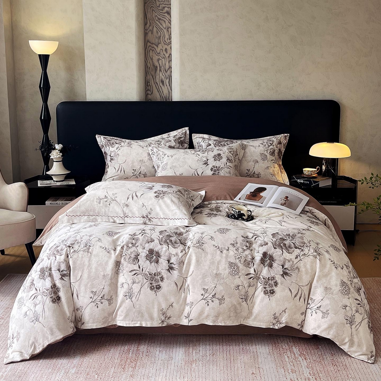 91家纺网 家纺一手货源 找家纺 麦田家纺 2025新款疆大白全棉纯棉加厚生态磨毛四件套 远黛-灰