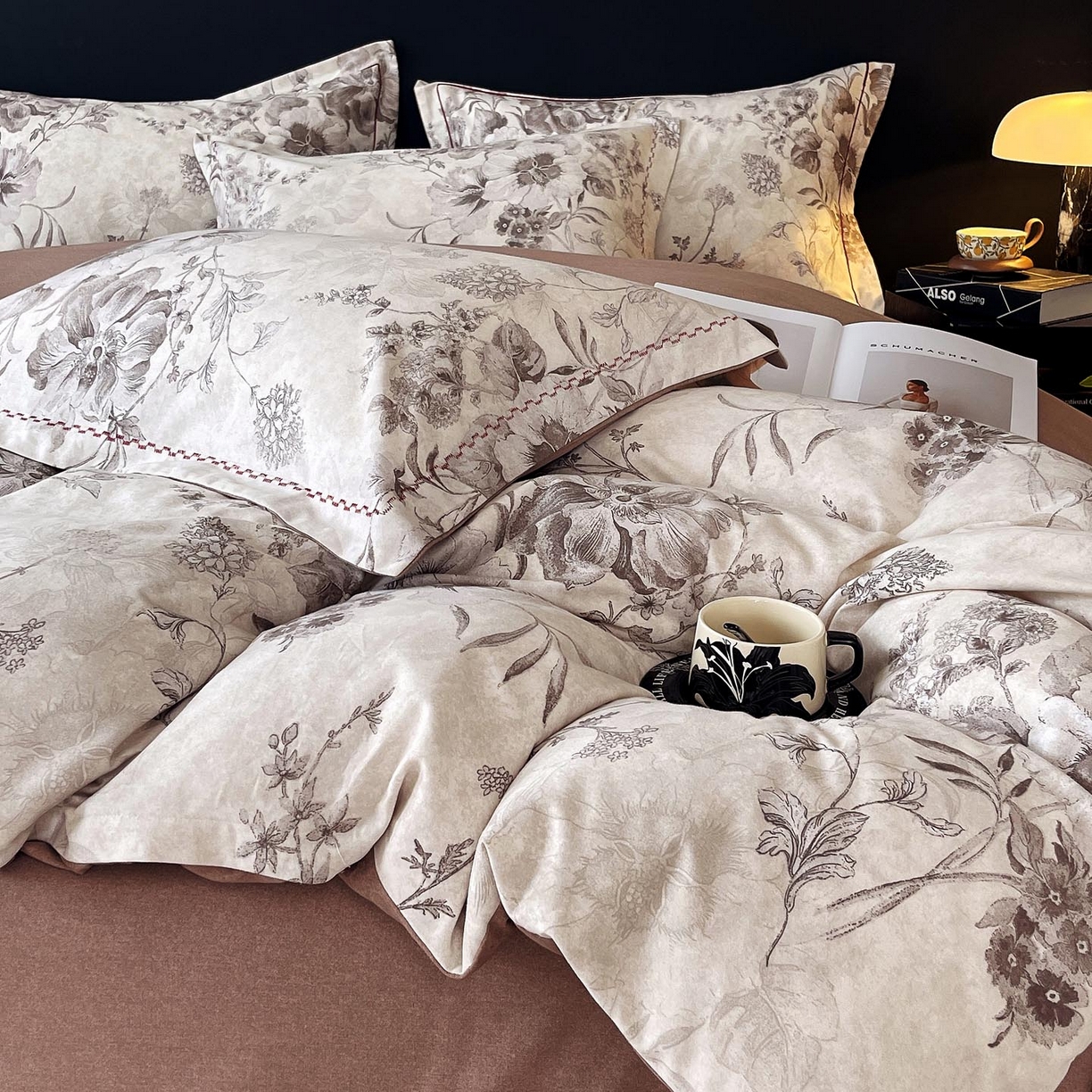 91家纺网 家纺一手货源 找家纺 麦田家纺 2025新款疆大白全棉纯棉加厚生态磨毛四件套 远黛-灰