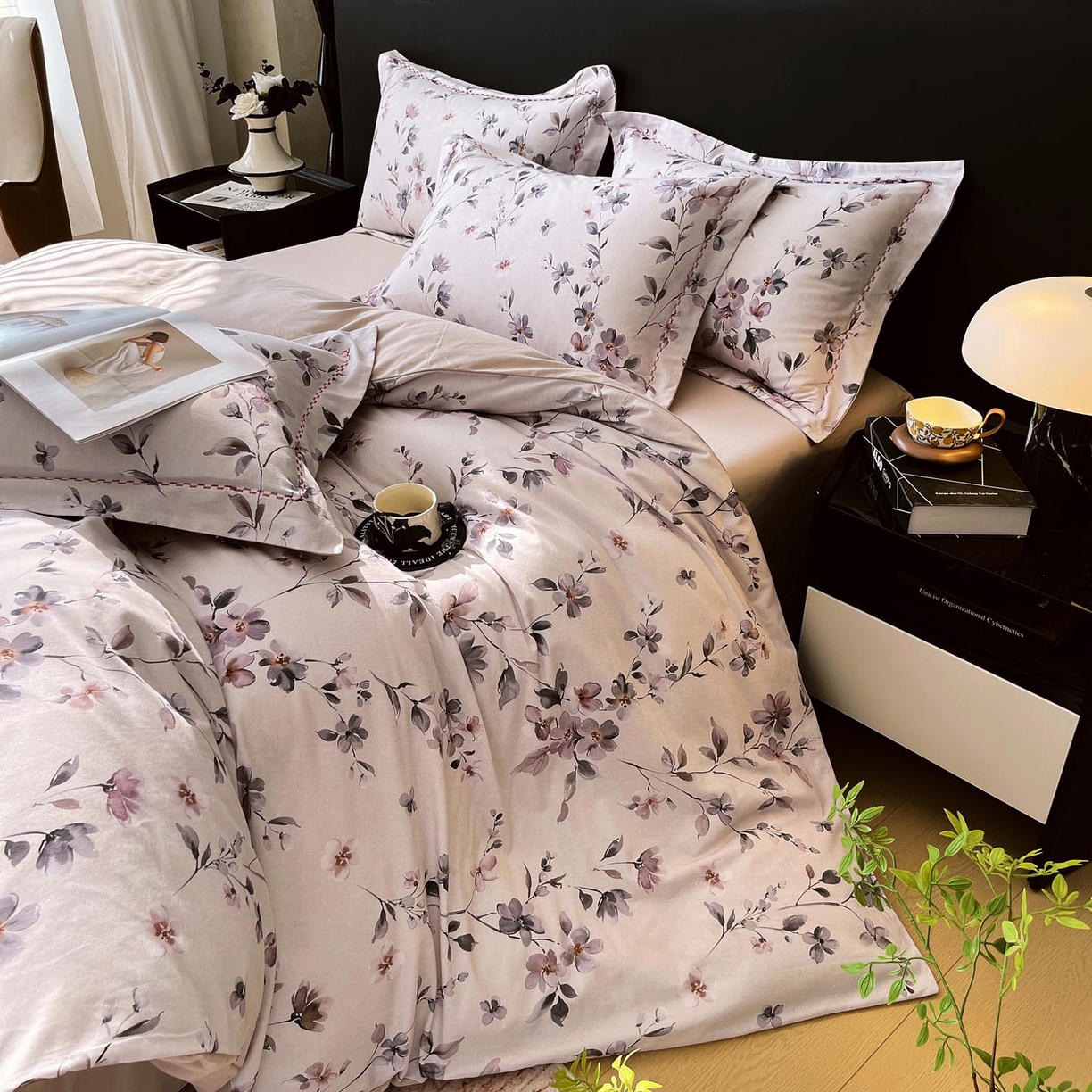 91家纺网 家纺一手货源 找家纺 麦田家纺 2025新款疆大白全棉纯棉加厚生态磨毛四件套 悦野-米