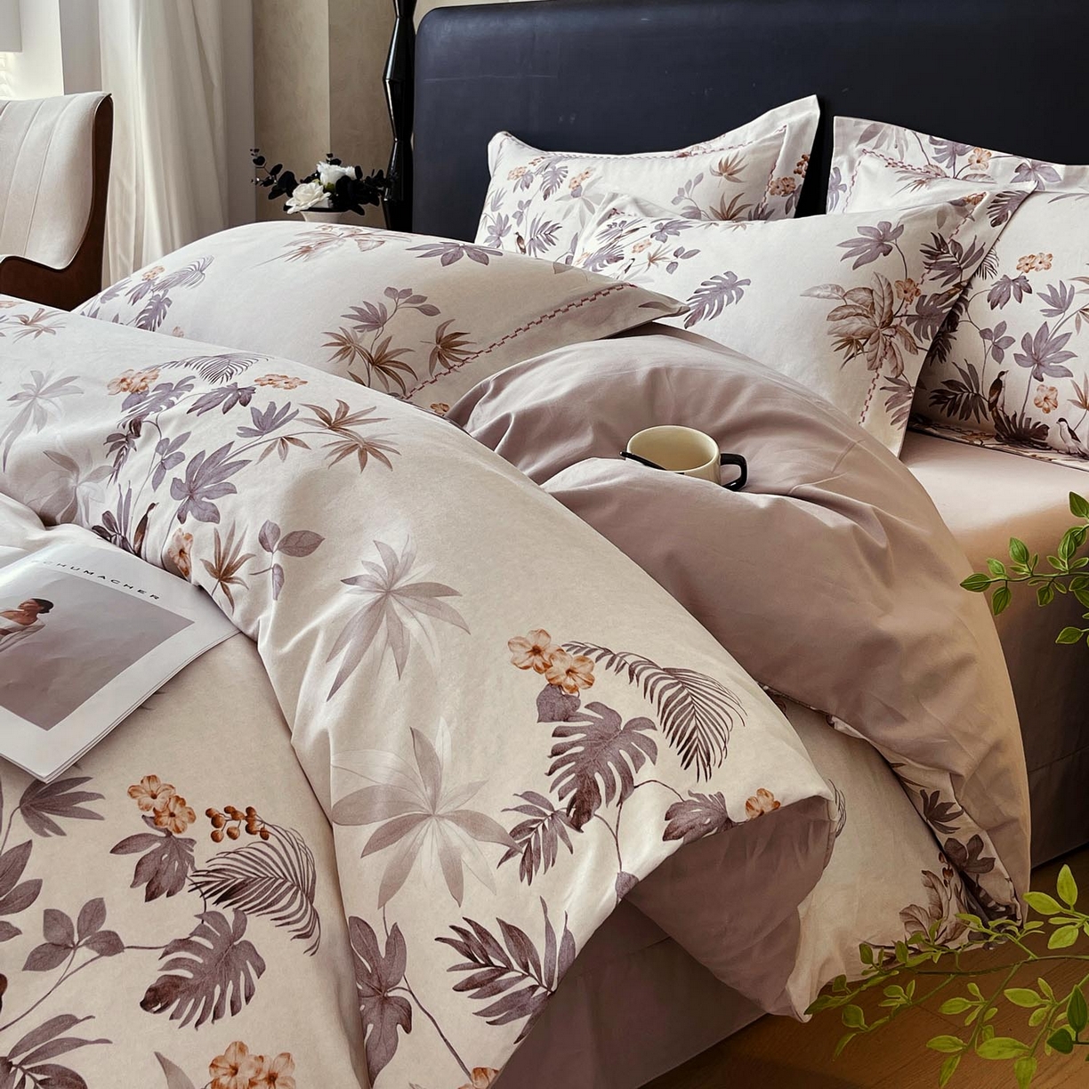 麦田家纺 2025新款疆大白全棉纯棉加厚生态磨毛四件套 知画-香槟