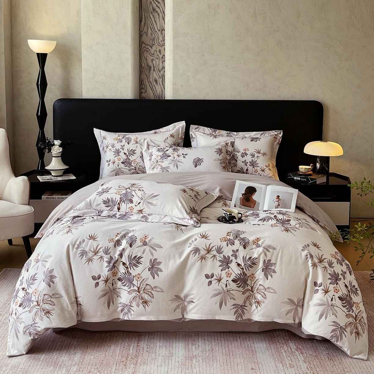 91家纺网 家纺一手货源 找家纺 麦田家纺 2025新款疆大白全棉纯棉加厚生态磨毛四件套 知画-香槟