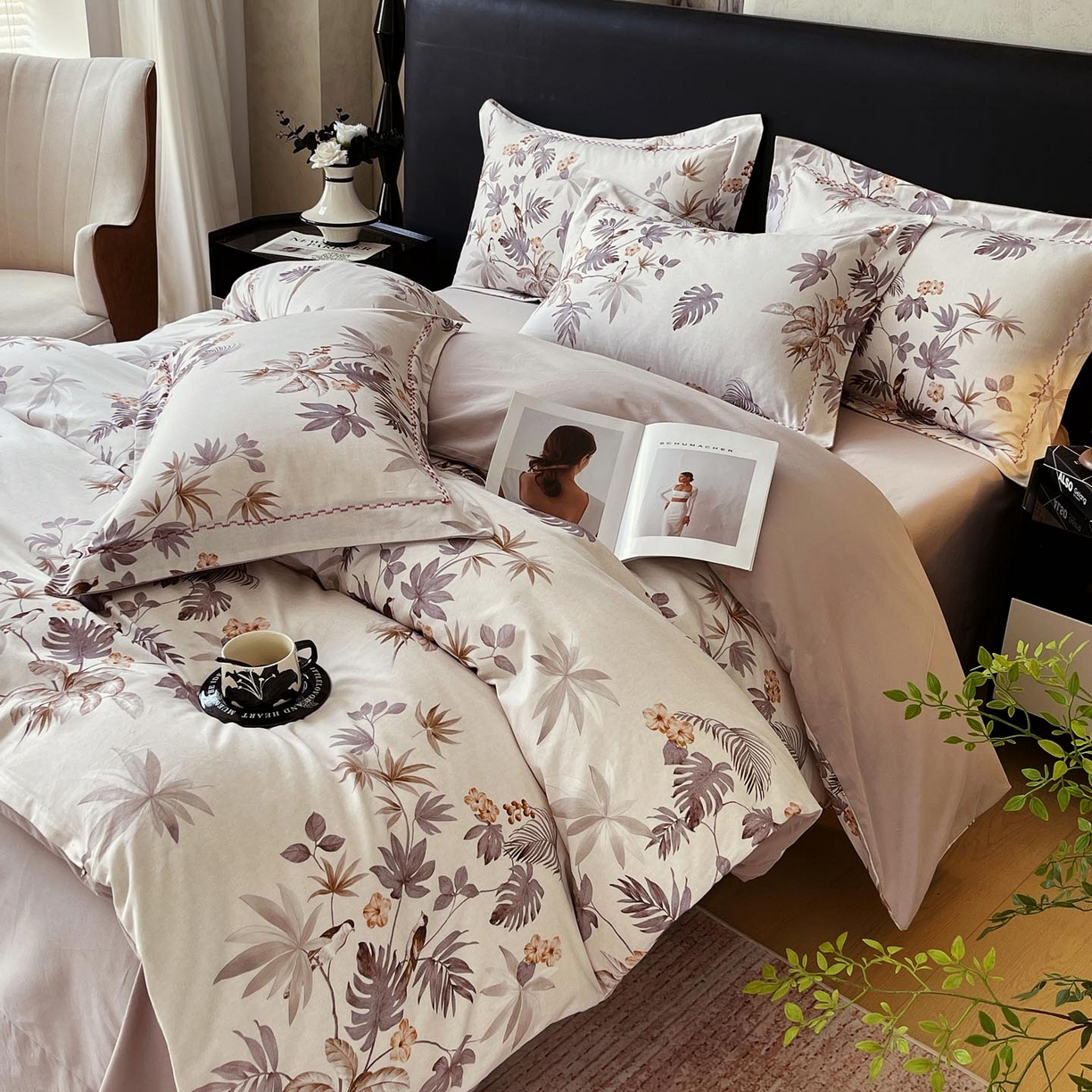 91家纺网 家纺一手货源 找家纺 麦田家纺 2025新款疆大白全棉纯棉加厚生态磨毛四件套 知画-香槟