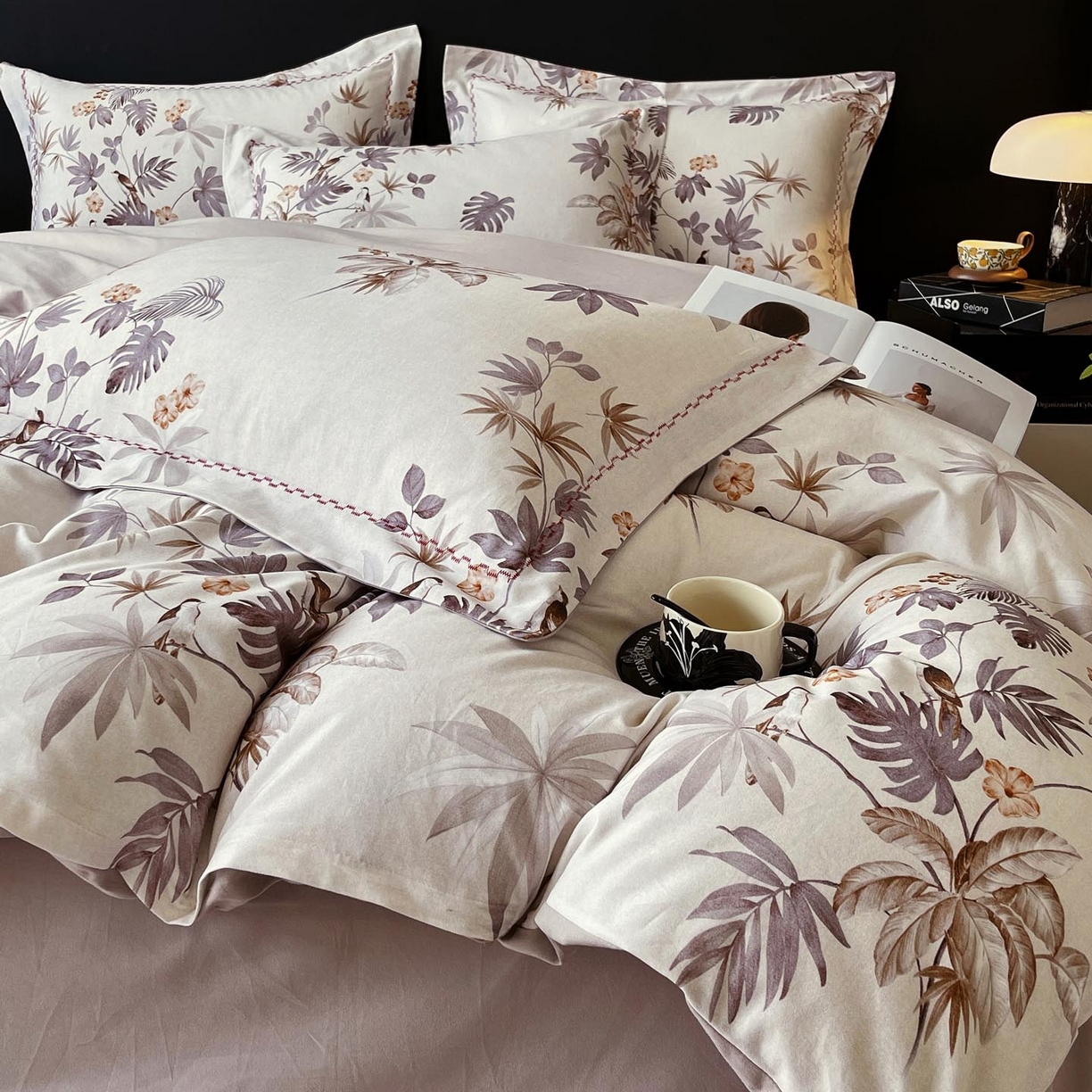 91家纺网 家纺一手货源 找家纺 麦田家纺 2025新款疆大白全棉纯棉加厚生态磨毛四件套 知画-香槟