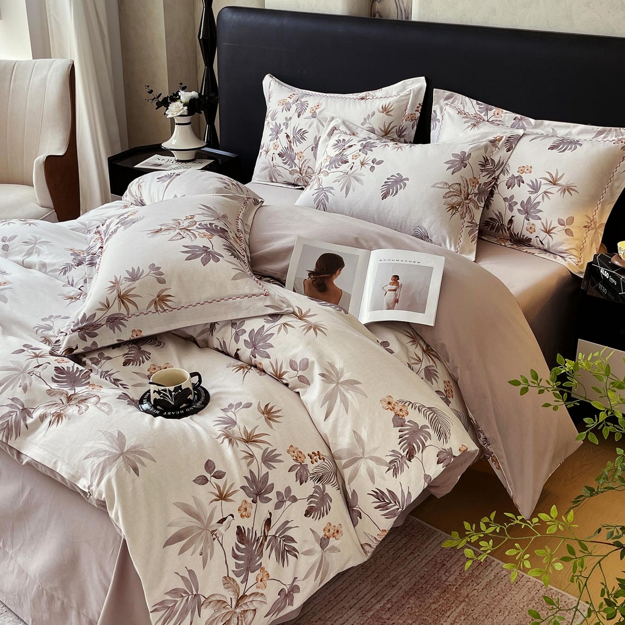 91家纺网 家纺一手货源 找家纺 麦田家纺 2025新款疆大白全棉纯棉加厚生态磨毛四件套 知画-香槟