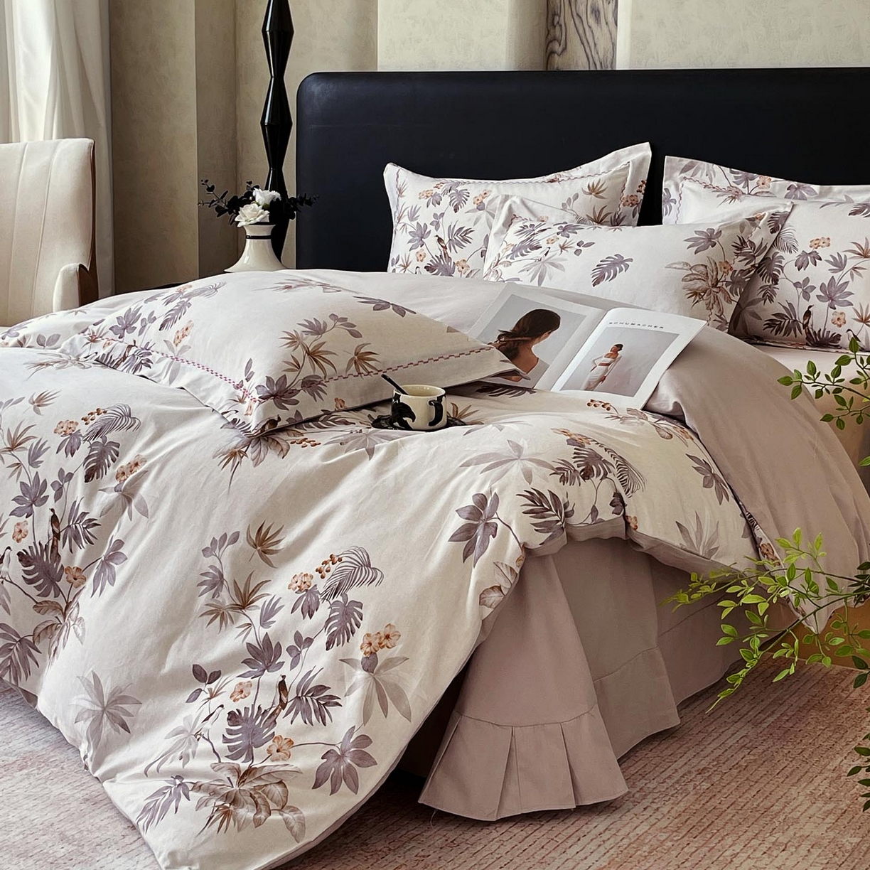 91家纺网 家纺一手货源 找家纺 麦田家纺 2025新款疆大白全棉纯棉加厚生态磨毛四件套 知画-香槟