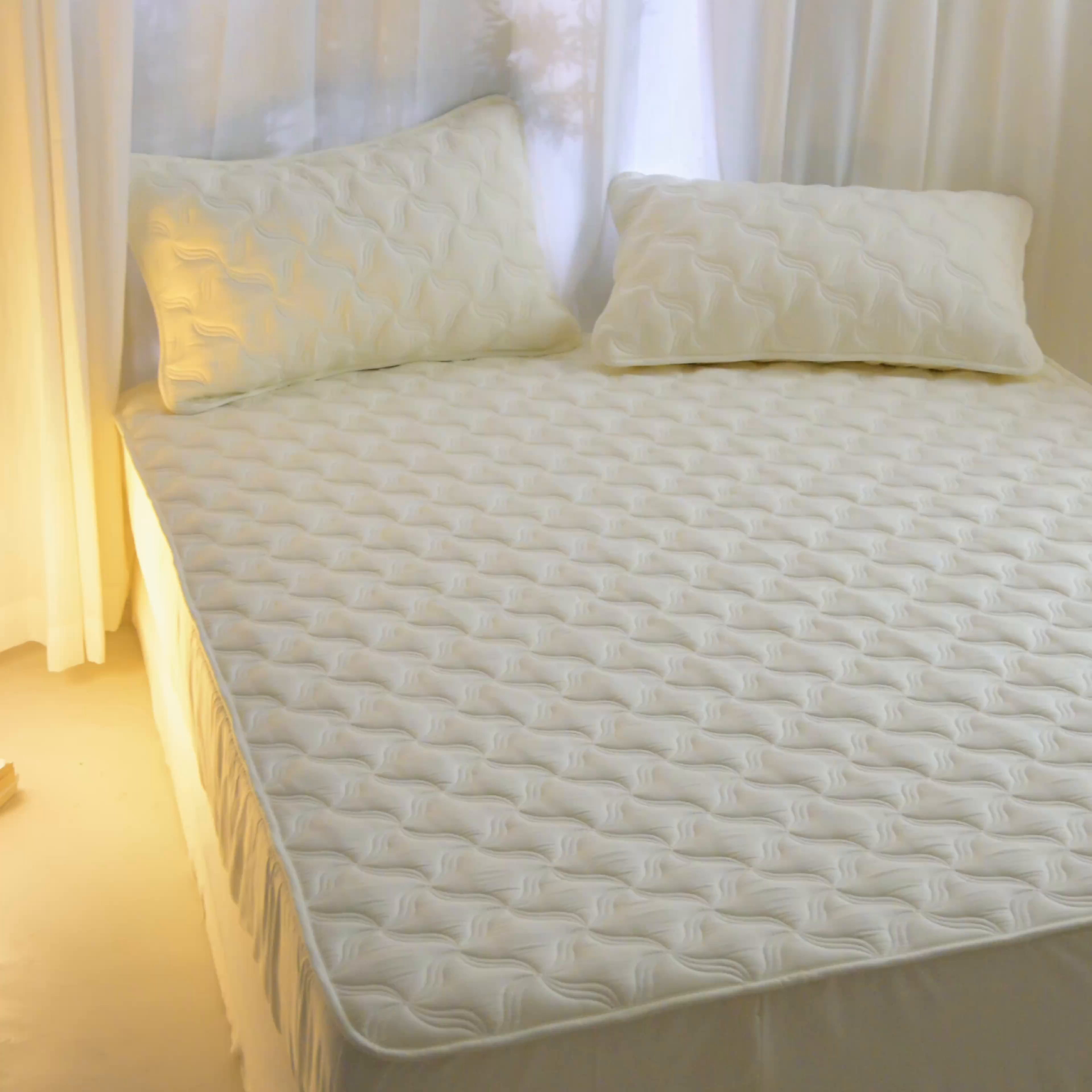 91家纺网 家纺一手货源 找家纺 （总）X猫先生 2025新款A类原棉大豆防水床笠隔尿夹棉床笠床垫保护罩外贸跨境