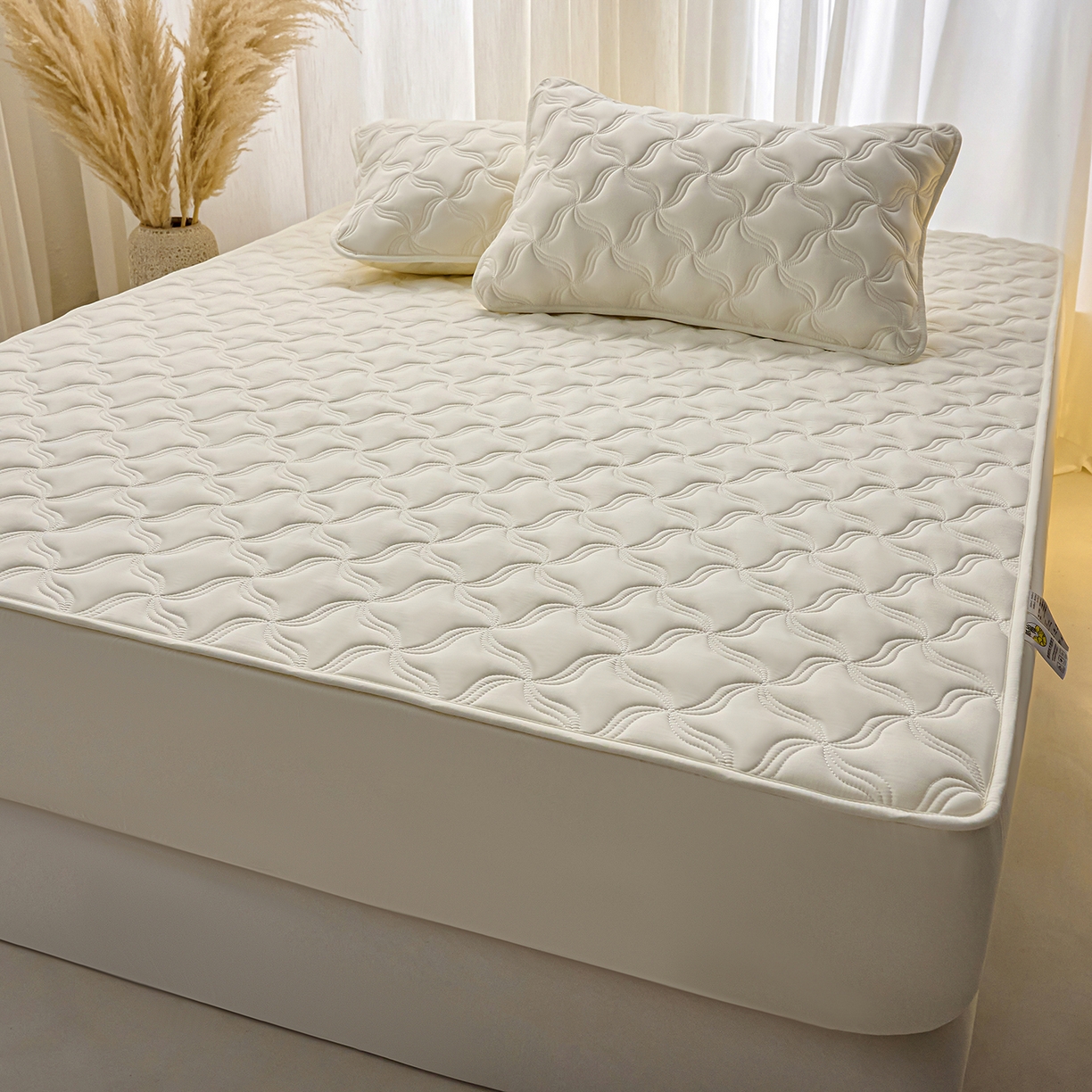 91家纺网 家纺一手货源 找家纺 （总）X猫先生 2025新款A类原棉大豆防水床笠隔尿夹棉床笠床垫保护罩外贸跨境