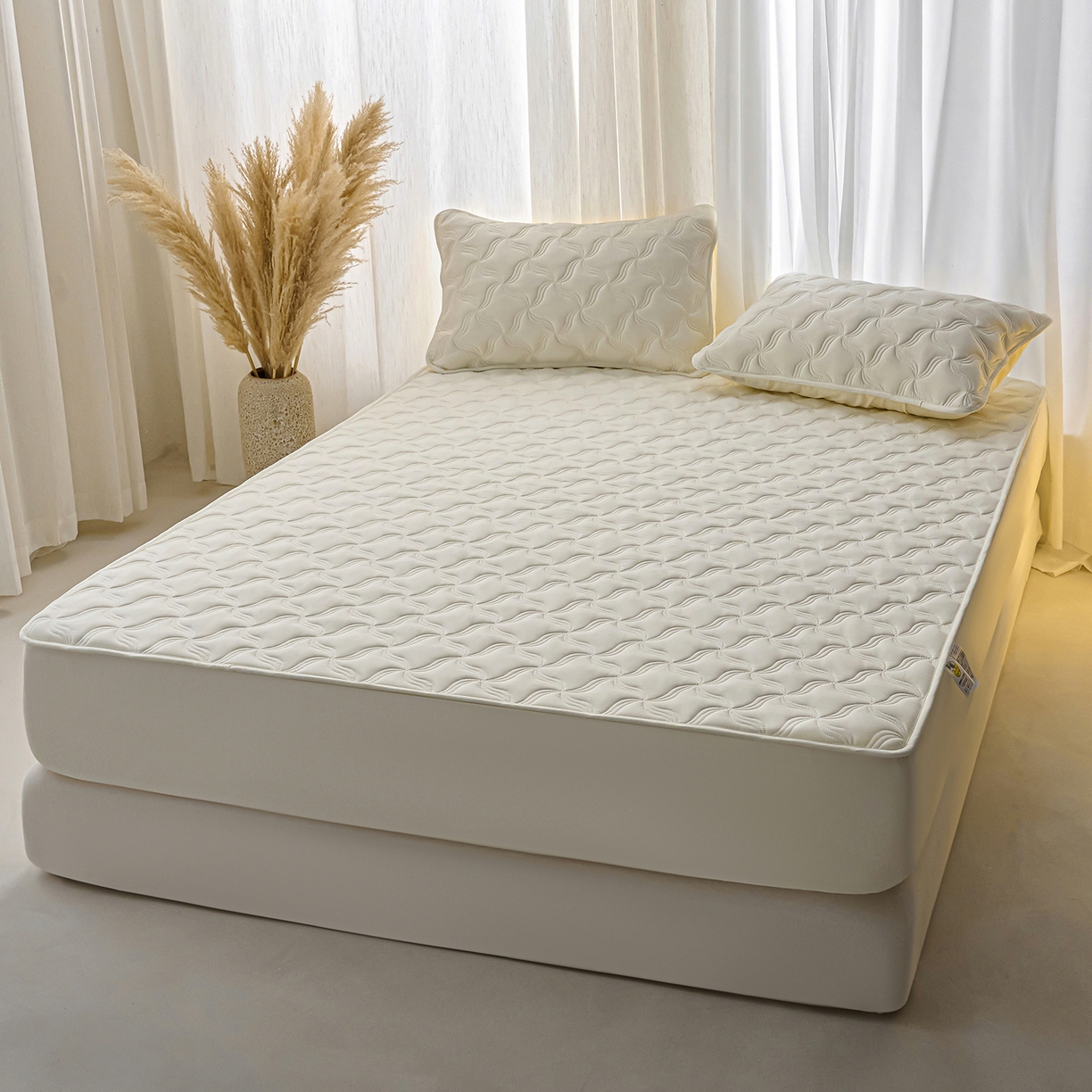 91家纺网 家纺一手货源 找家纺 （总）X猫先生 2025新款A类原棉大豆防水床笠隔尿夹棉床笠床垫保护罩外贸跨境